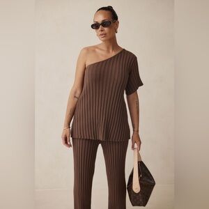 NWT Sabo Neena Top in Chocolate Brown Size XS Ribbed Sweater